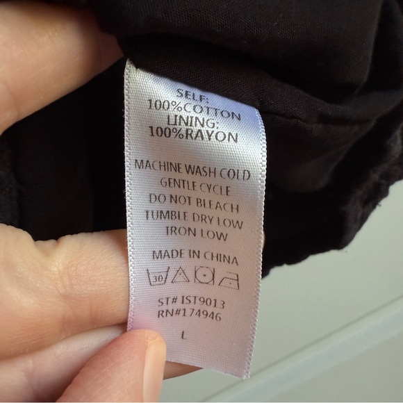 Roolee Black Eyelet Cotton Button Down Top - Picture 3 of 3